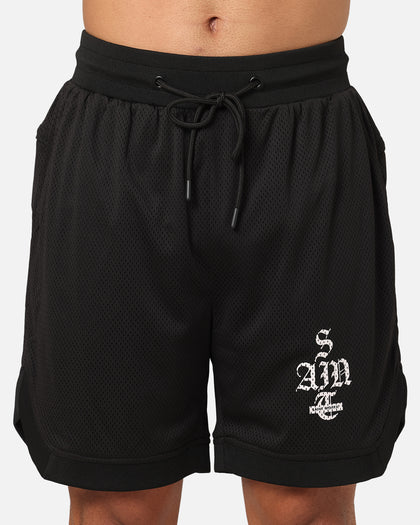 Saint Morta Gothic Stack Basketball Shorts Black