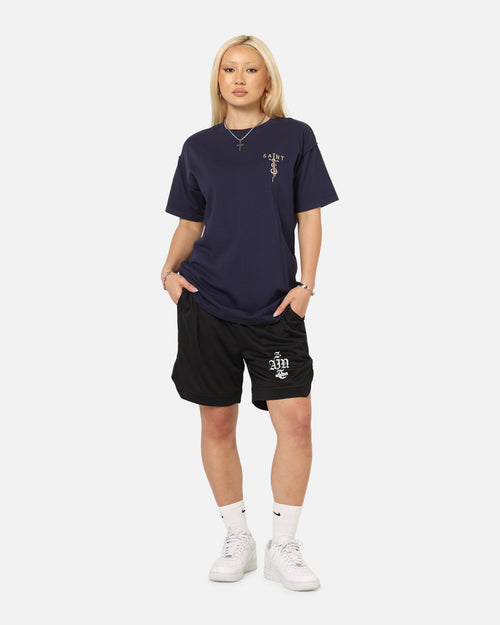 Saint Morta Gothic Stack Basketball Shorts Black