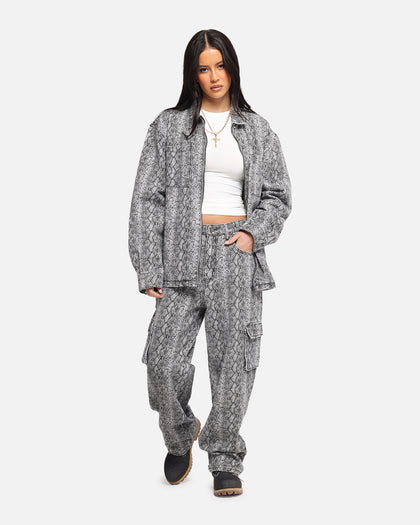 XXIII Snake Skin Cargo Pants Black Snake Print