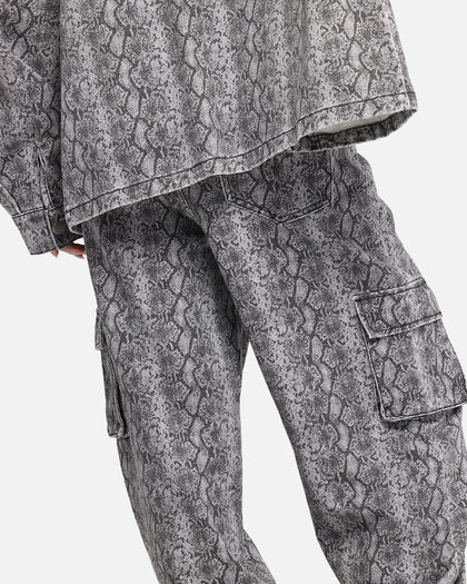 XXIII Snake Skin Cargo Pants Black Snake Print