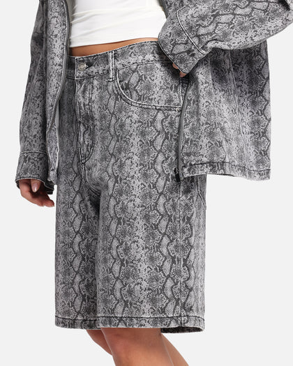 XXIII Snake Skin Jorts Black Snake Print