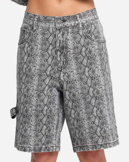XXIII Snake Skin Jorts Black Snake Print