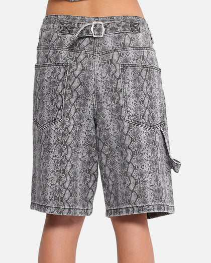 XXIII Snake Skin Jorts Black Snake Print