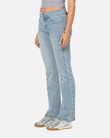 Ed Hardy Women's Low Rise Skinny Jeans Blue Denim