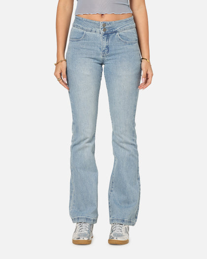 Ed Hardy Women's Low Rise Skinny Jeans Blue Denim