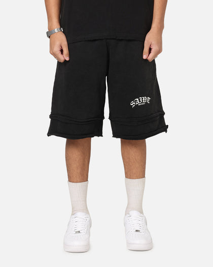 Saint Morta Gothic Layered Sweat Shorts Black