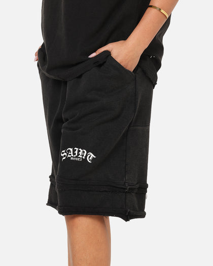 Saint Morta Gothic Layered Sweat Shorts Black
