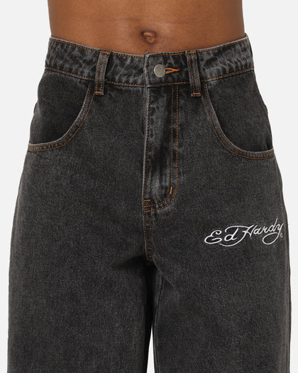 Ed Hardy Wide Leg Jeans Black