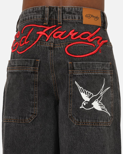 Ed Hardy Wide Leg Jeans Black