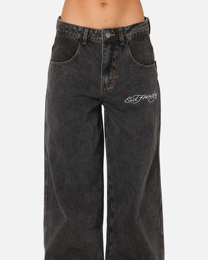 Ed Hardy Wide Leg Jeans Black