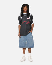 Ed Hardy Dragon Jorts Mid Blue Denim