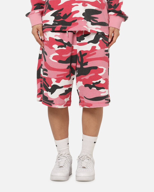 XXIII Printed Thermal Shorts Pink Camo