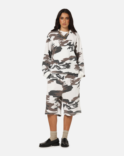 XXIII Printed Thermal Shorts Snow Camo