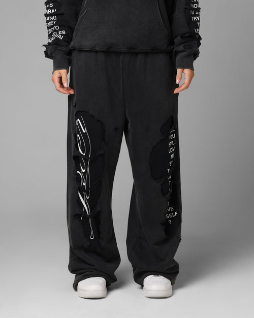 Loiter Destruction Sweatpants Black