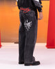 Ed Hardy Devil Wide Leg Denim Jeans Black