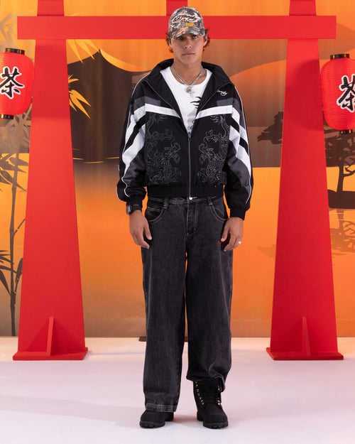 Ed Hardy Devil Wide Leg Denim Jeans Black