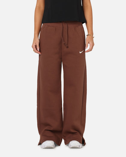 Nike Women's Sportswear Phoenix Fleece High Waisted Wide Leg Sweat Pants Fauna Brown/Sail