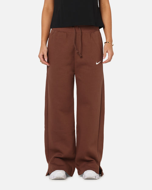 Nike Women's Sportswear Phoenix Fleece High Waisted Wide Leg Sweat Pants Fauna Brown/Sail