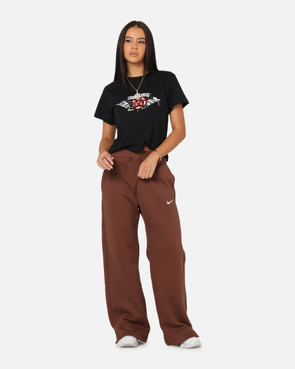 Nike Women's Sportswear Phoenix Fleece High Waisted Wide Leg Sweat Pants Fauna Brown/Sail