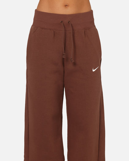 Nike Women's Sportswear Phoenix Fleece High Waisted Wide Leg Sweat Pants Fauna Brown/Sail
