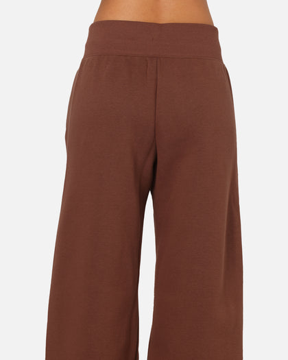 Nike Women's Sportswear Phoenix Fleece High Waisted Wide Leg Sweat Pants Fauna Brown/Sail