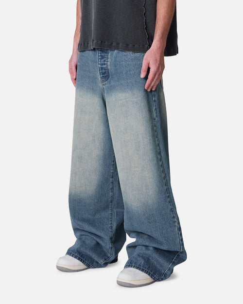 MNML Baggy Washed Rave Denim Jeans Medium Blue