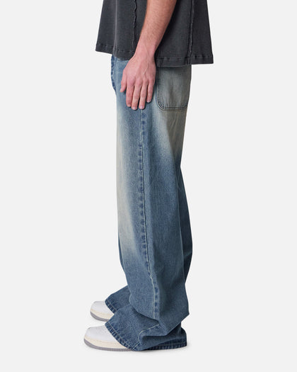 MNML Baggy Washed Rave Denim Jeans Medium Blue