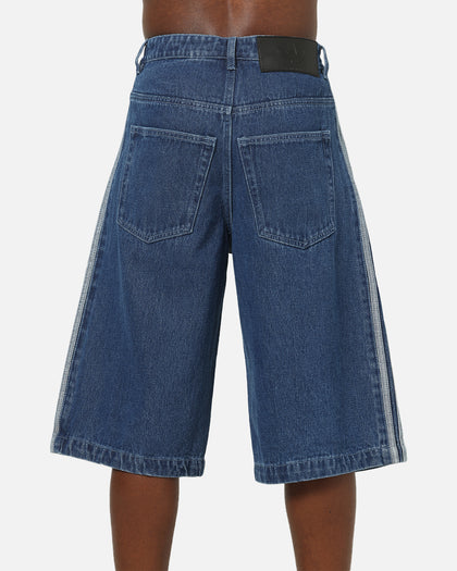 Adidas Firebird Denim Shorts Blue Denim