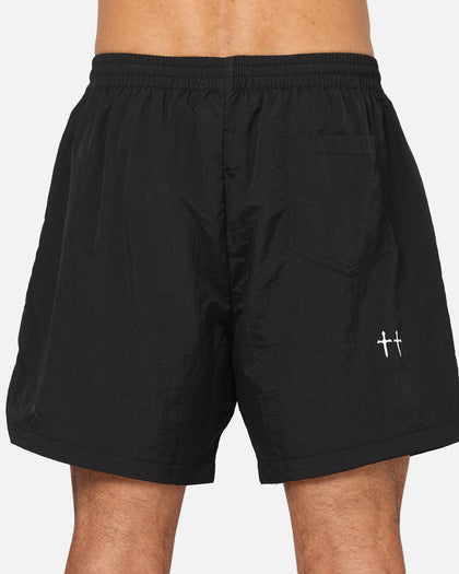 Saint Morta Scription Nylon Shorts Black