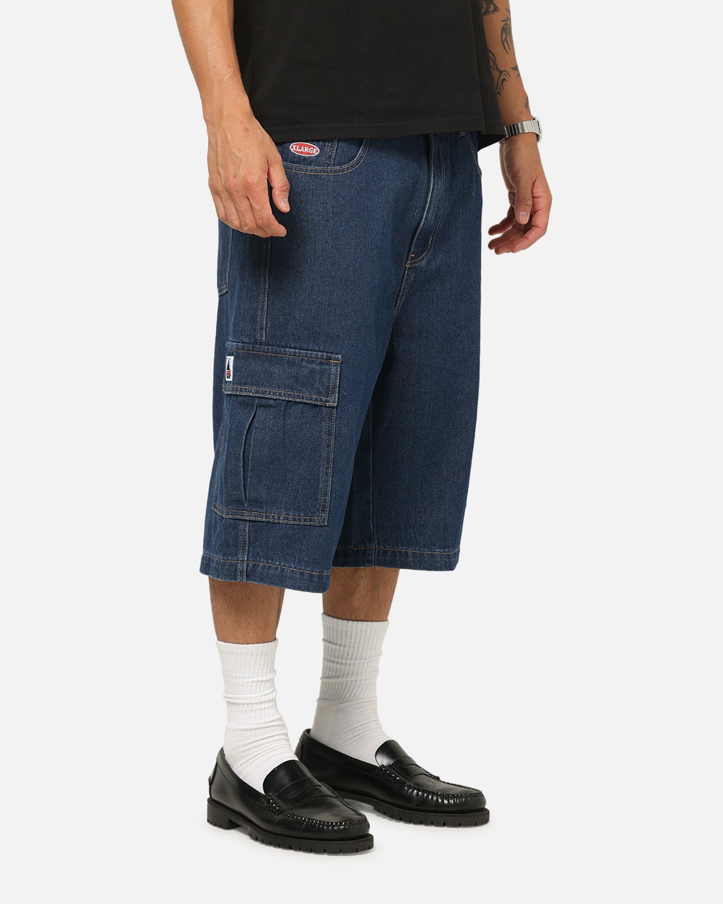 X-Large Baggy Cargo Denim 91 Shorts Dark Indigo | Culture Kings