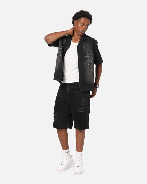 Saint Morta Halo Damage Jorts Black