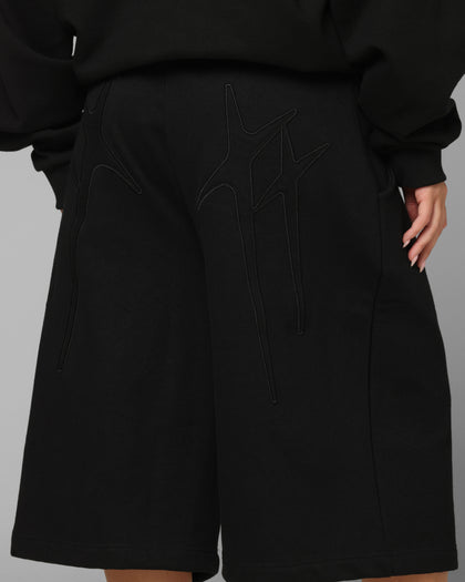 Loiter Destruct Sweat Shorts Black