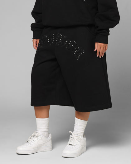 Loiter Destruct Sweat Shorts Black