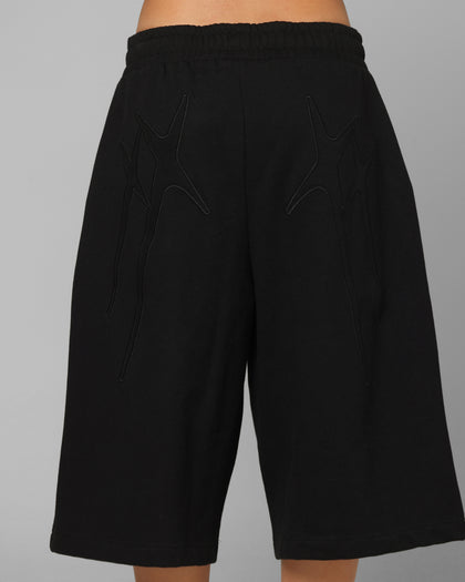 Loiter Destruct Sweat Shorts Black