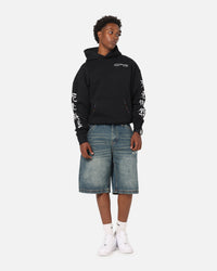 Ed Hardy Brave Hearts Jorts Washed Indigo