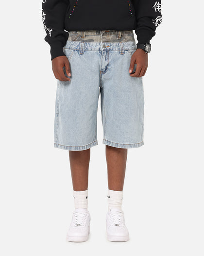 Ed Hardy Double Waist Camo Jorts Mid Blue Denim