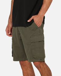 S Double Classic Cut Cargo Shorts Army