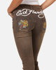 Ed Hardy Women's Tiger Bootcut Jeans Brown