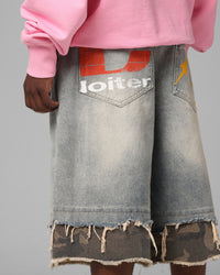 Loiter Oil Rig Denim Jorts Blue Wash