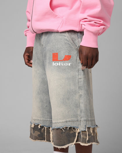 Loiter Oil Rig Denim Jorts Blue Wash