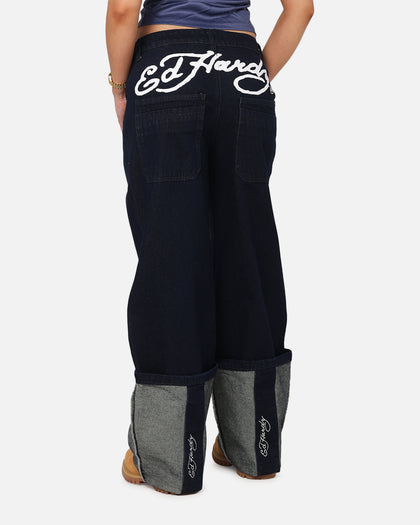 Ed Hardy Women's Cuffed Jeans Indigo