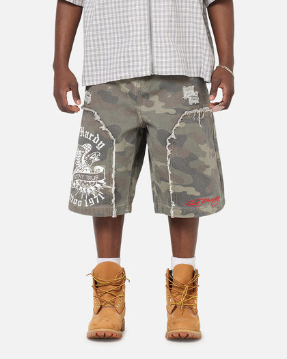 Ed Hardy Distress Camo Carpenter Jorts Camo