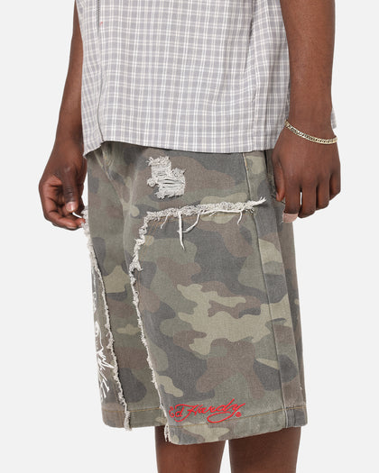 Ed Hardy Distress Camo Carpenter Jorts Camo