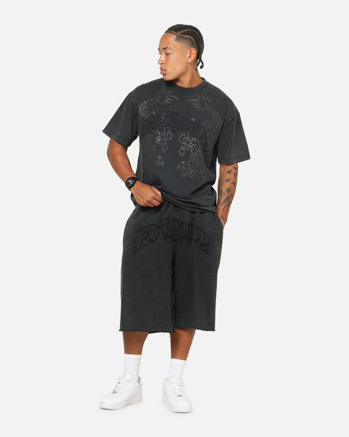 Ed Hardy Double Dragon Applique Shorts Black