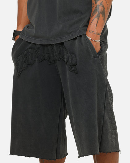 Ed Hardy Double Dragon Applique Shorts Black