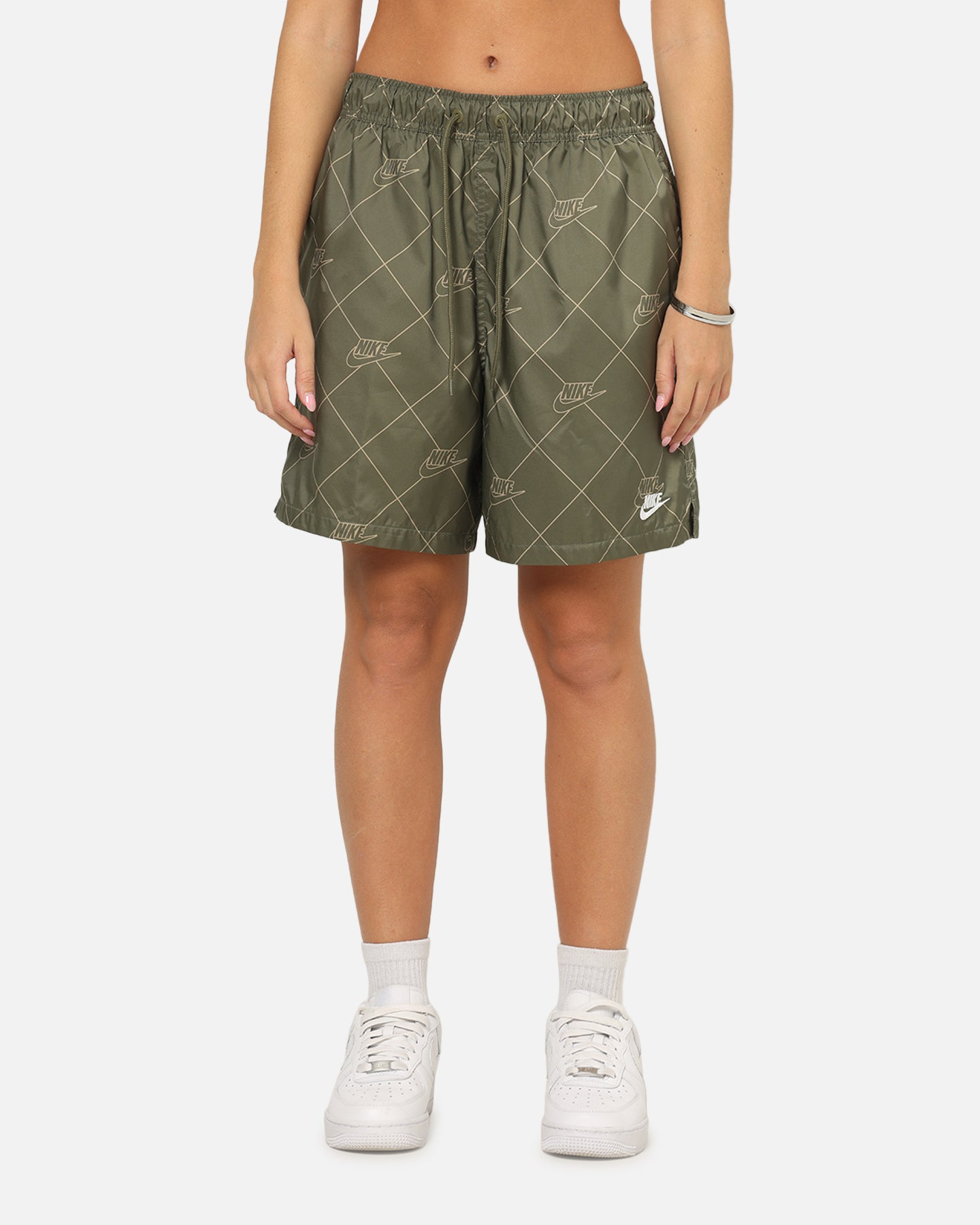 olive green nike woven shorts