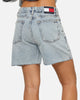 Tommy Jeans Women's Mom Fit Denim Shorts Mid Denim