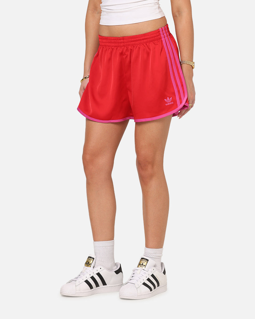 Adidas Women's Adicolor 3-Stripes Sprinter Shorts Scarlet/Fuchsia | Culture Kings