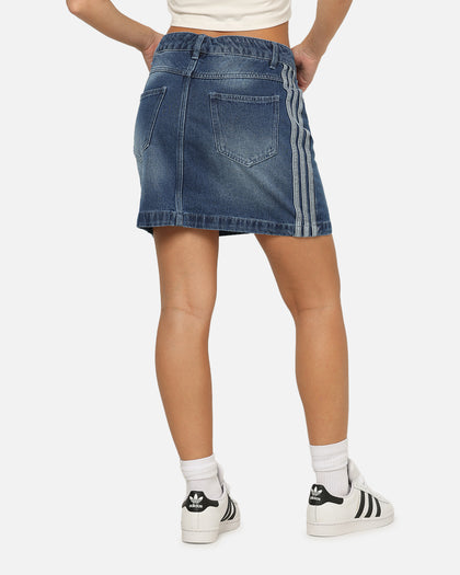 Adidas Women's Denim Mini Skirt Indigo Denim