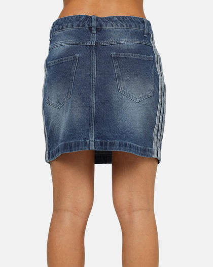 Adidas Women's Denim Mini Skirt Indigo Denim